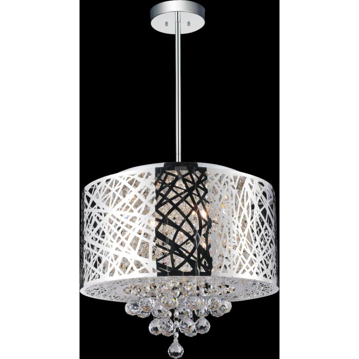 CWI Eternity 6 Light Drum Shade Chandelier With Chrome Finish