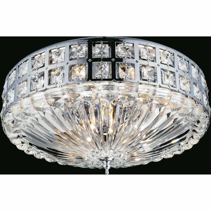 CWI Bloome 6 Light Bowl Flush Mount With Chrome Finish