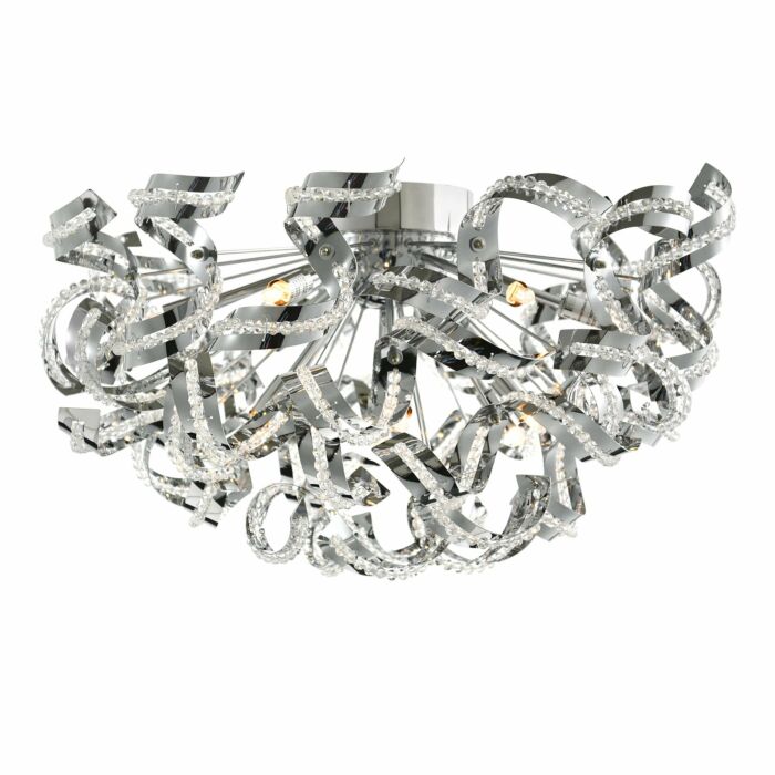 CWI Swivel 13 Light Flush Mount With Chrome Finish