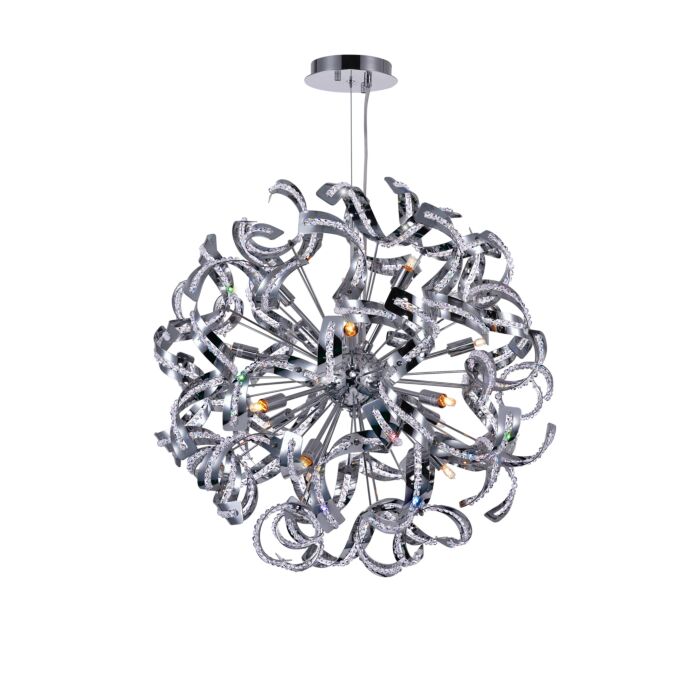 CWI Swivel 14 Light Chandelier With Chrome Finish