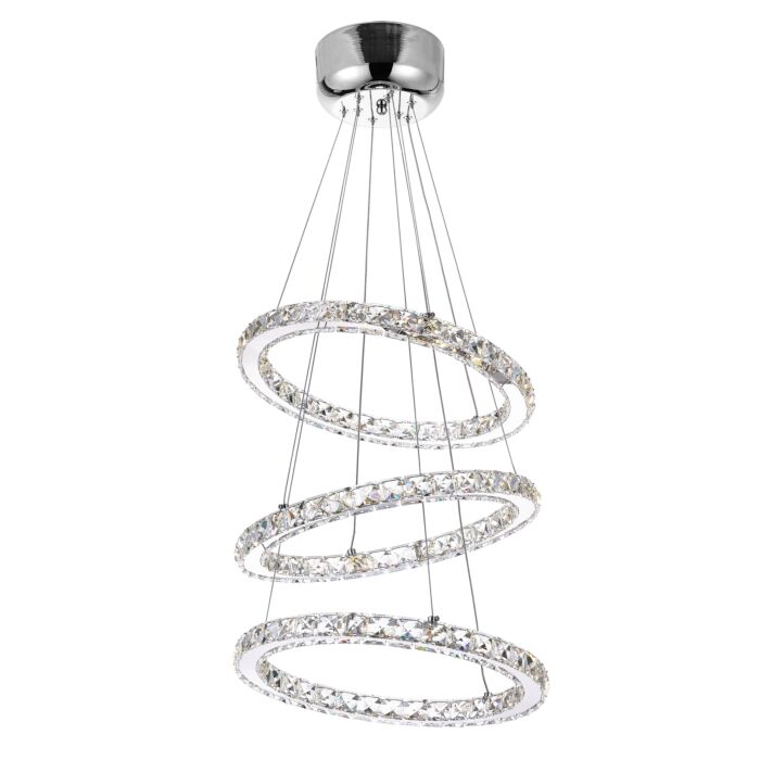 CWI Ring LED Chandelier With Chrome Finish
