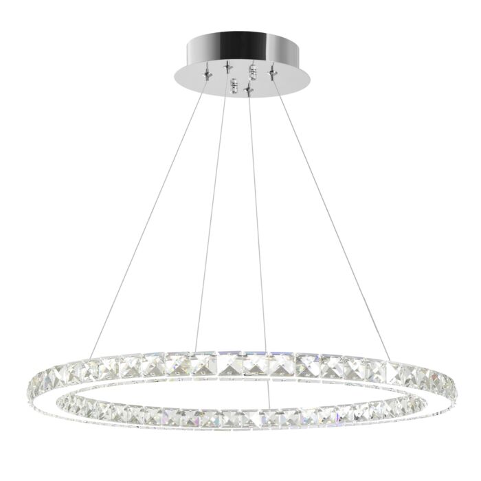 CWI Ring LED Chandelier With Chrome Finish