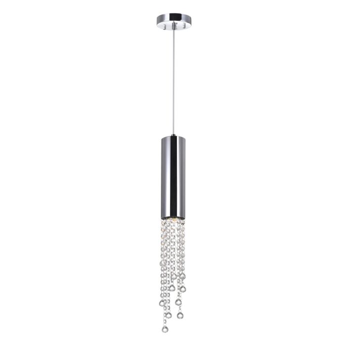 CWI Extended 1 Light Down Mini Pendant With Chrome Finish