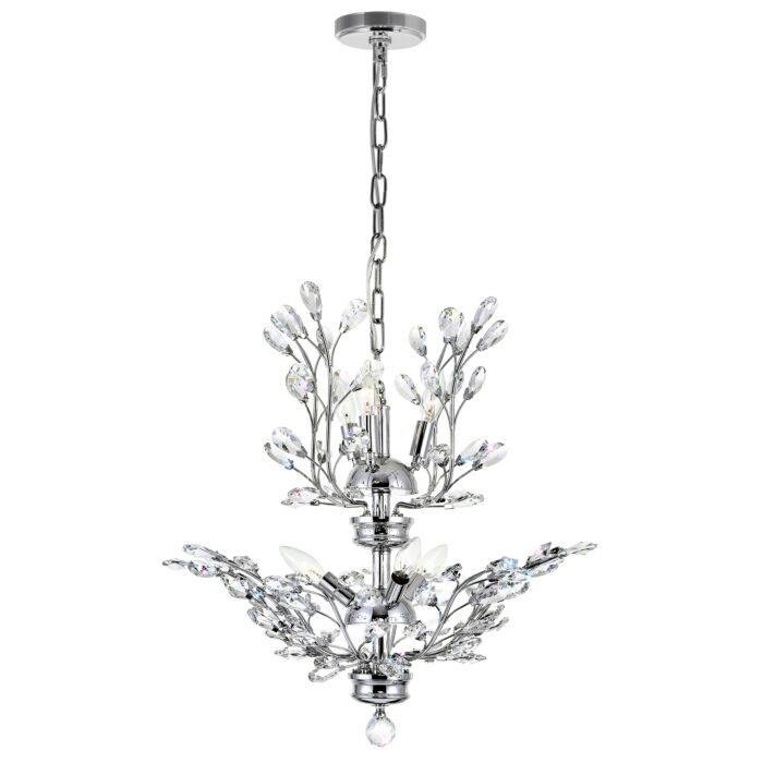 CWI Ivy 6 Light Chandelier With Chrome Finish