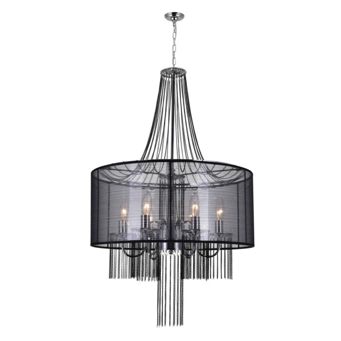 CWI Amelia 6 Light Drum Shade Chandelier With Chrome Finish