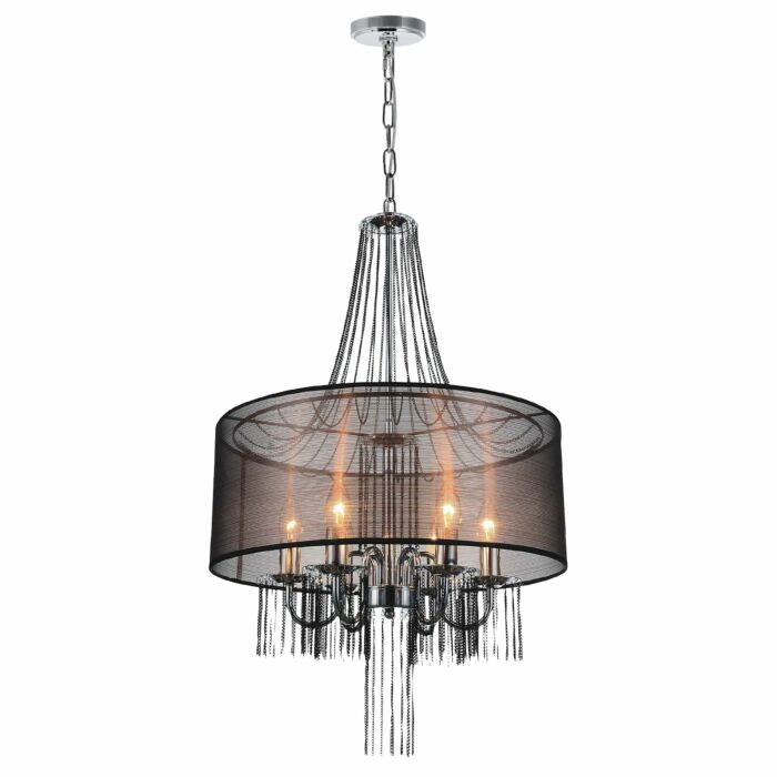 CWI Amelia 6 Light Drum Shade Chandelier With Chrome Finish