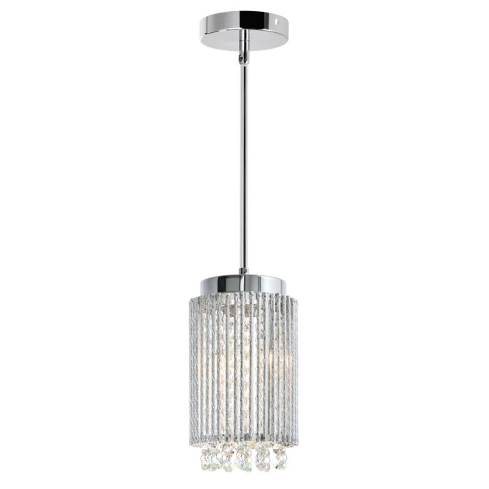 CWI Claire 2 Light Drum Shade Mini Pendant With Chrome Finish
