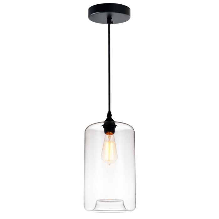 CWI Glass 1 Light Down Mini Pendant With Clear Finish