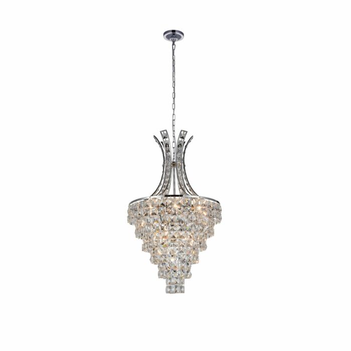 CWI Chique 9 Light Chandelier With Chrome Finish