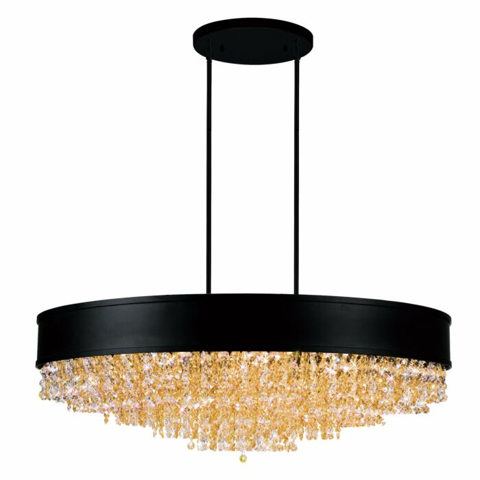 CWI Medina 15 Light Drum Shade Chandelier With Black Finish