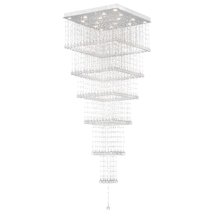 CWI Square 16 Light Flush Mount With Chrome Finish