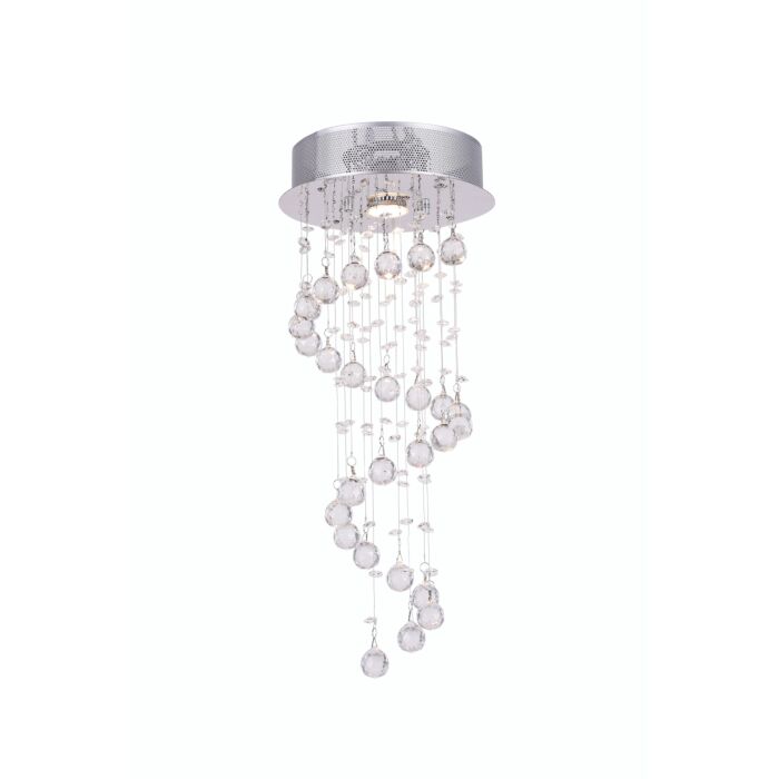 CWI Spiral 1 Light Flush Mount With Chrome Finish
