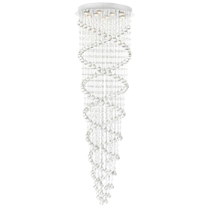 CWI Double Spiral 9 Light Flush Mount With Chrome Finish