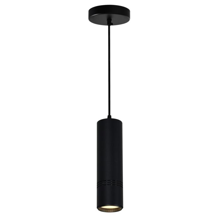 CWI Stowe LED Down Mini Pendant With Black & Wood Finish