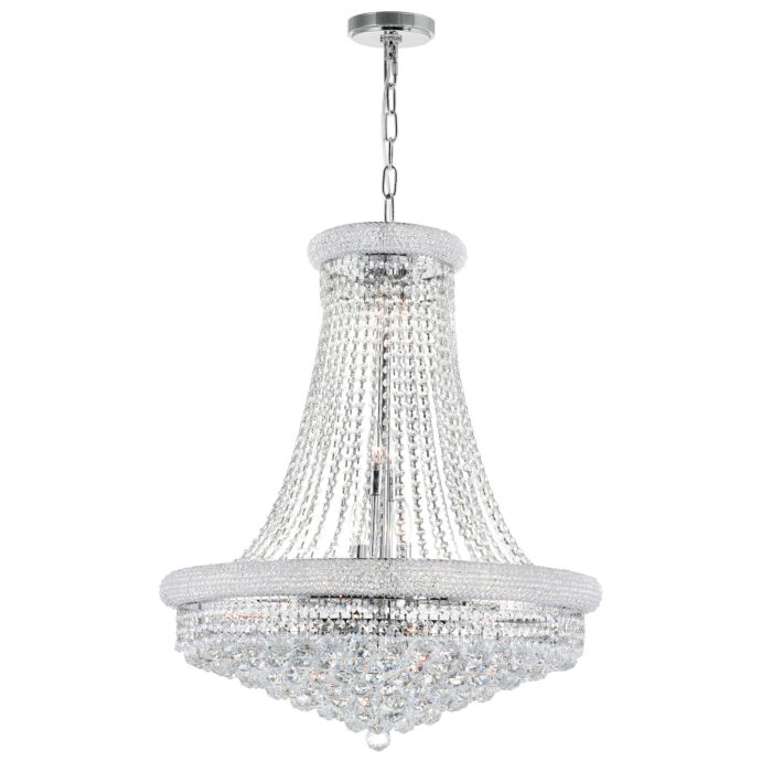 CWI Empire 18 Light Down Chandelier With Chrome Finish