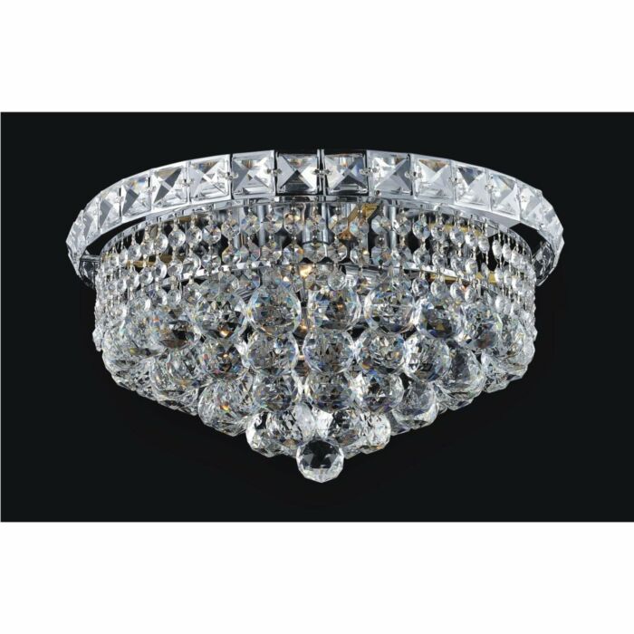 CWI Luminous 4 Light Flush Mount With Chrome Finish