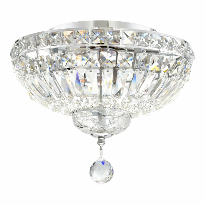 CWI Stefania 3 Light Bowl Flush Mount With Chrome Finish
