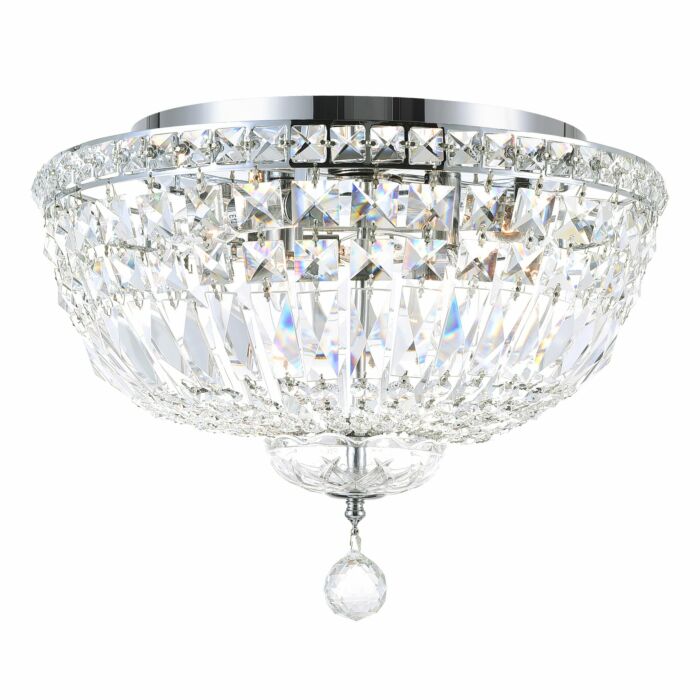 CWI Stefania 5 Light Bowl Flush Mount With Chrome Finish