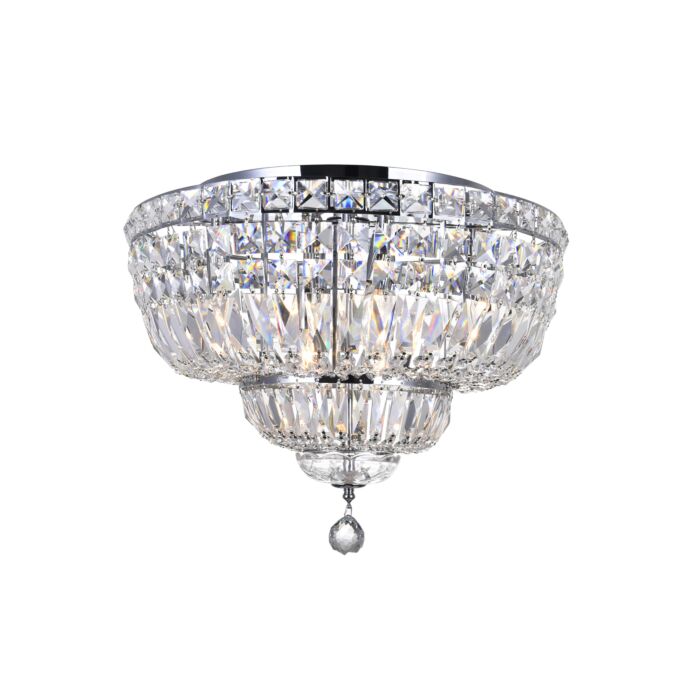 CWI Stefania 8 Light Bowl Flush Mount With Chrome Finish