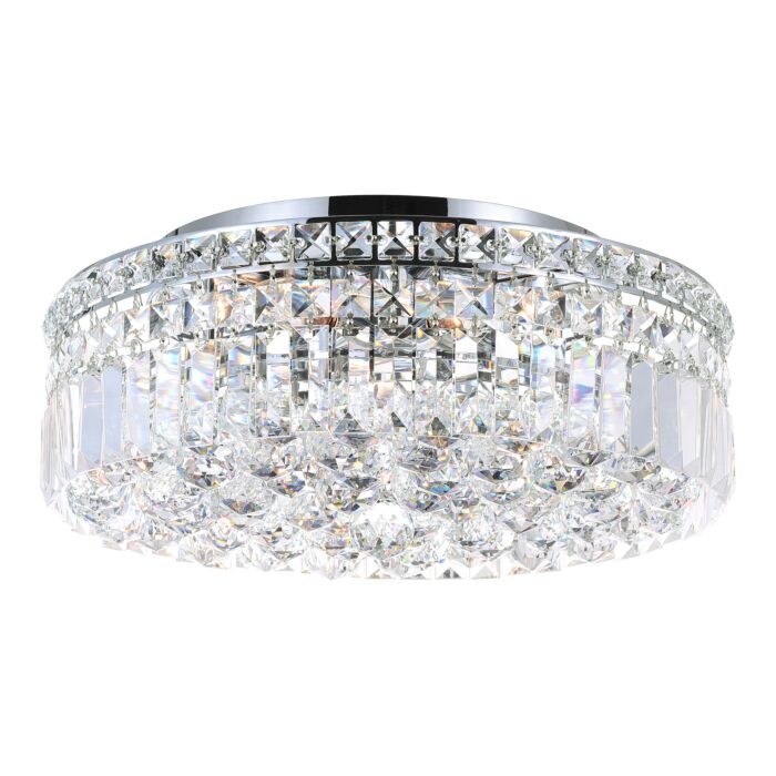 CWI Colosseum 5 Light Flush Mount With Chrome Finish