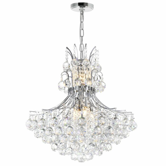 CWI Princess 10 Light Down Chandelier With Chrome Finish