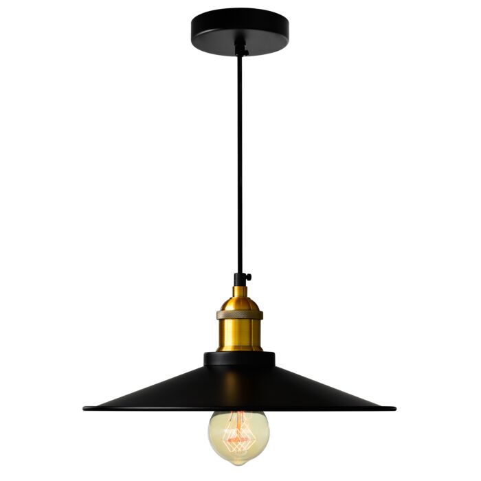 CWI Brave 1 Light Down Mini Pendant With Black Finish