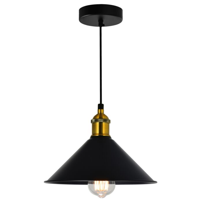CWI Brave 1 Light Down Mini Pendant With Black Finish