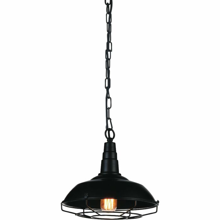 CWI Morgan 1 Light Down Mini Pendant With Black Finish