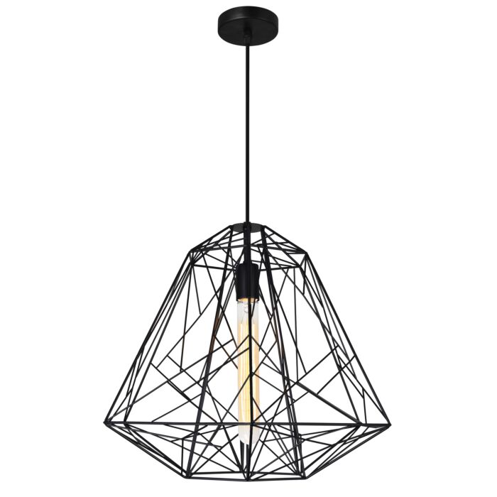CWI Bagheera 1 Light Down Pendant With Black Finish