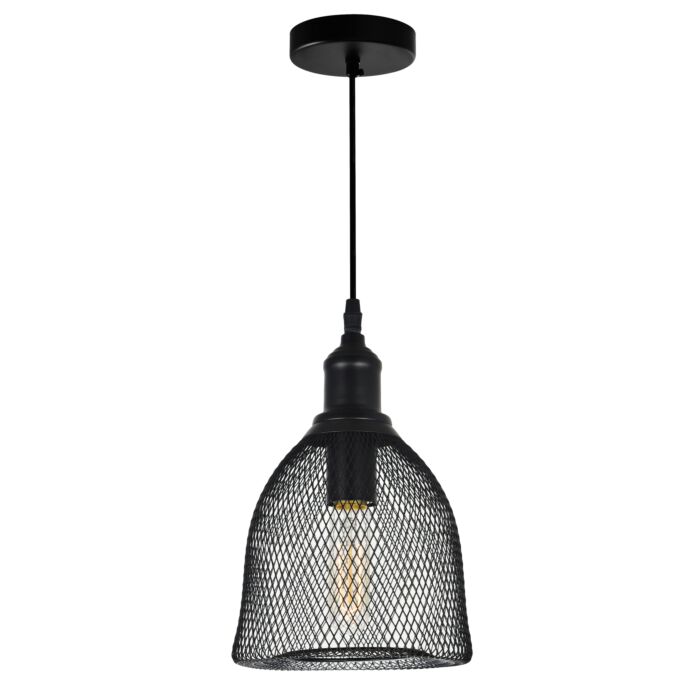 CWI Drea 1 Light Down Mini Pendant With Black Finish