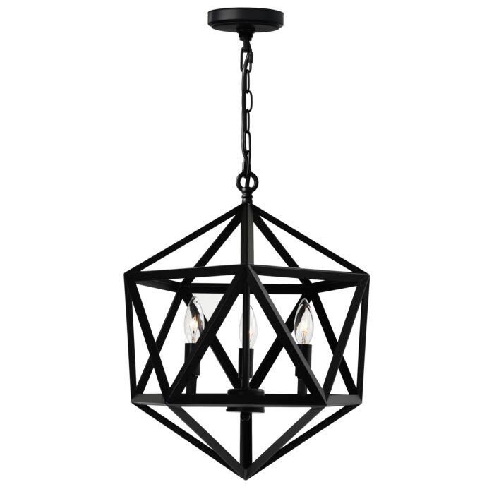CWI Amazon 3 Light Up Pendant With Black Finish