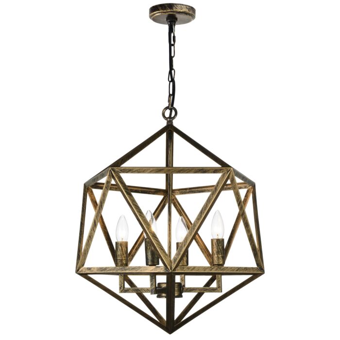 CWI Amazon 4 Light Up Pendant With Antique forged copper Finish