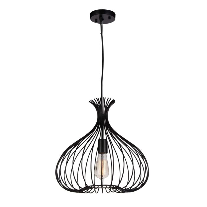 CWI Darleen 1 Light Down Pendant With Black Finish