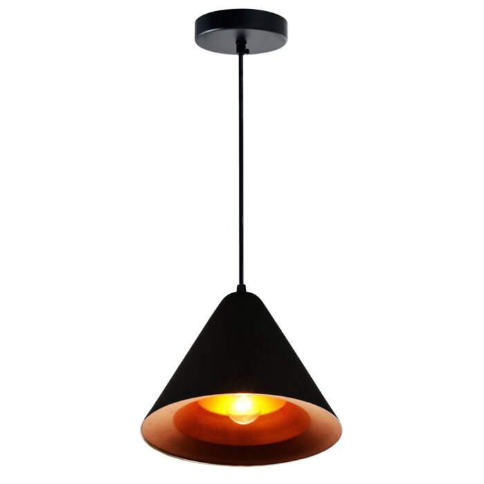CWI Keila 1 Light Down Pendant With Black & Gold Finish