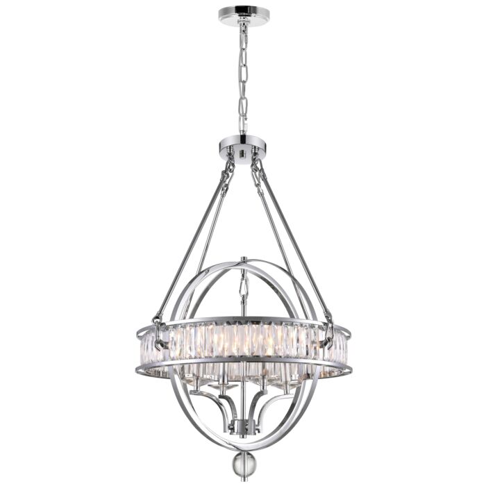 CWI Arkansas 4 Light Chandelier With Chrome Finish