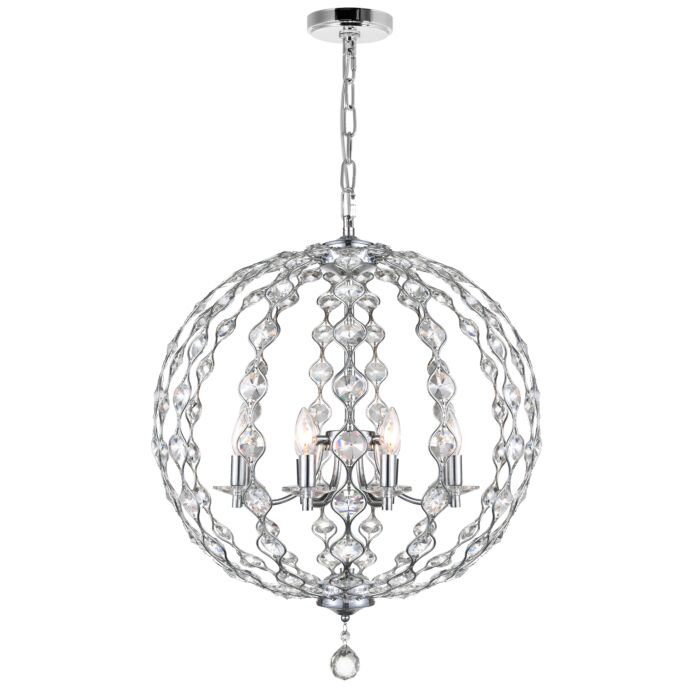 CWI Esia 8 Light Chandelier With Chrome Finish