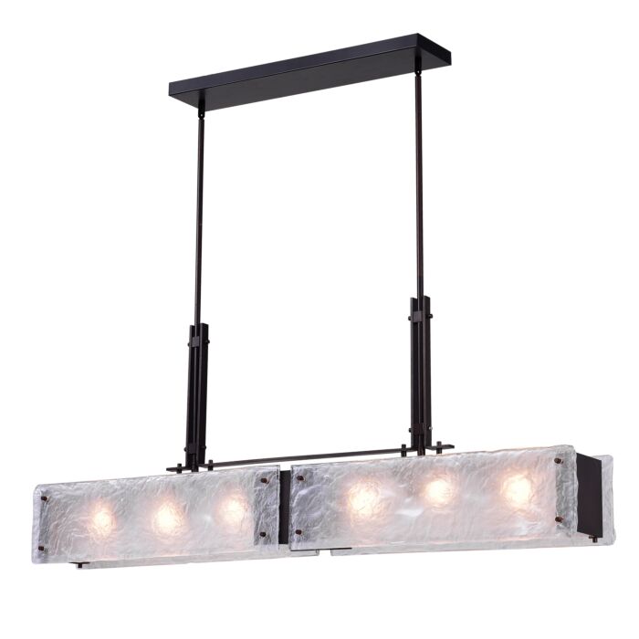 CWI Assunta 6 Light Chandelier With Black Finish