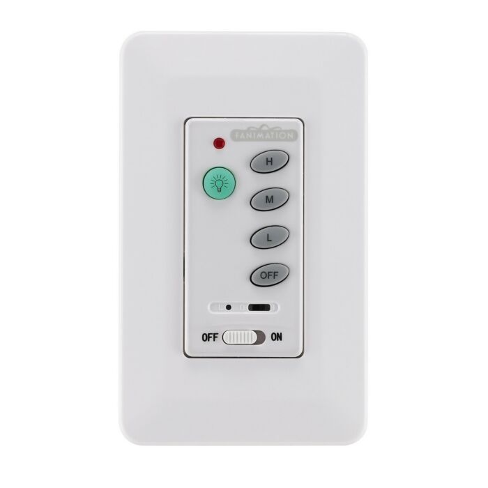 Fanimation Controls Wall Control with Receiver Non Reversing in White