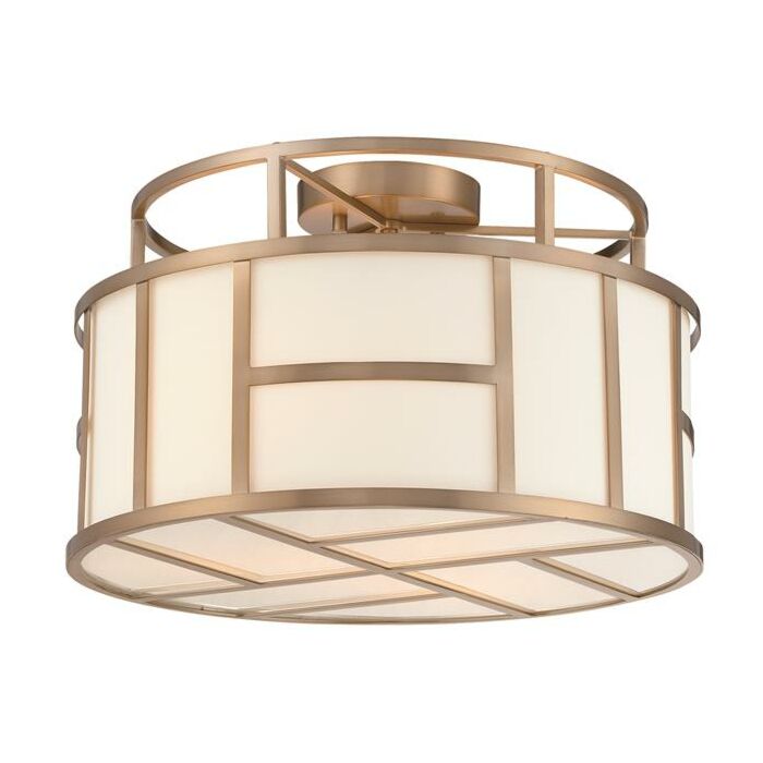 Libby Langdon for Crystorama Danielson 3 Light 17 Inch Ceiling Light in Vibrant Gold