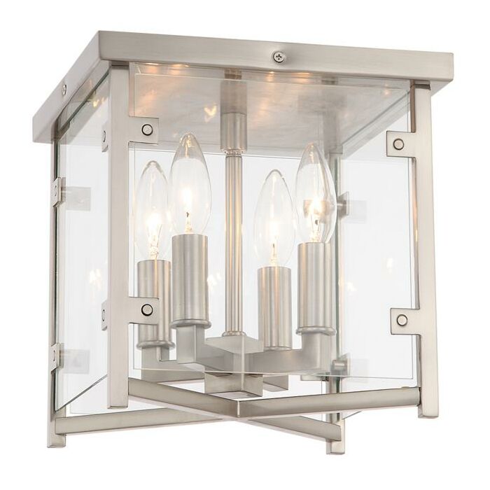 Crystorama Danbury 4 Light 10 Inch Ceiling Light in Brushed Nickel