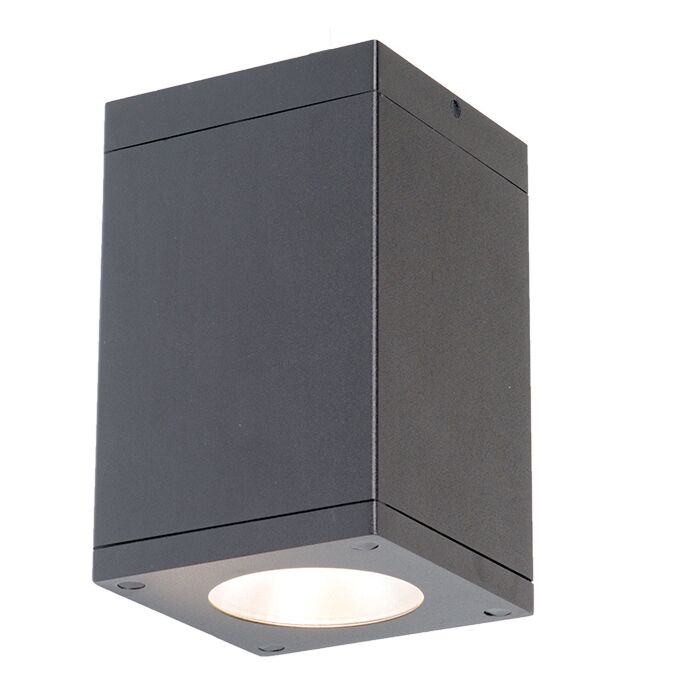 WAC Cube Arch 3000K 5 Inch Outdoor Ceiling Light in Graphite