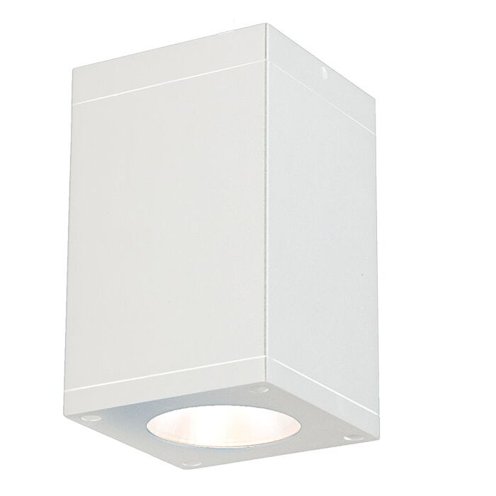 WAC Cube Arch 3500K 5 Inch Outdoor Ceiling Light in White