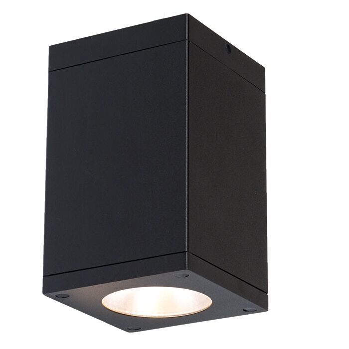 WAC Cube Arch 2700K 5 Inch Outdoor Ceiling Light in Black