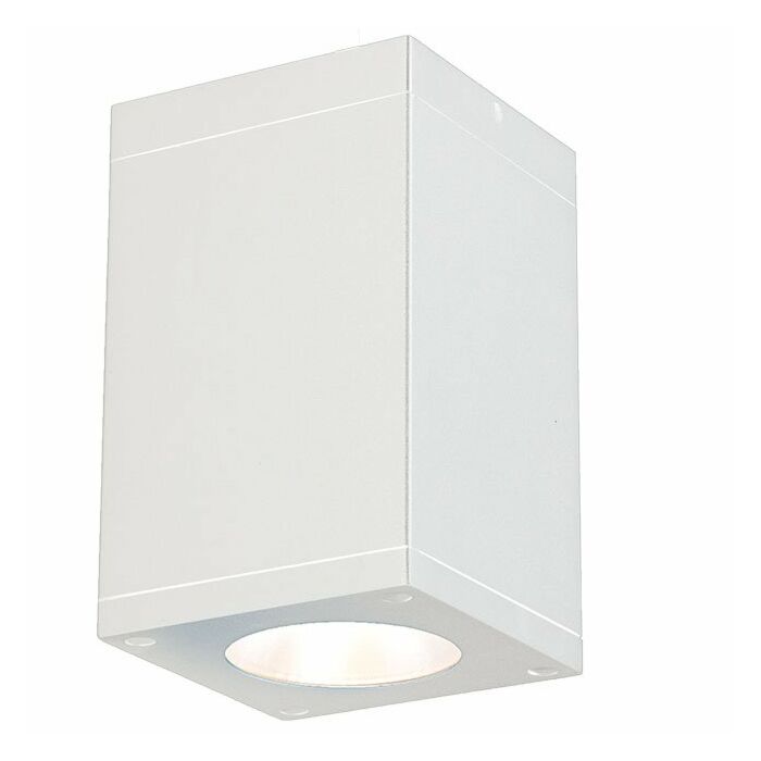 WAC Cube Arch 3500K 6 Inch Outdoor Ceiling Light in White