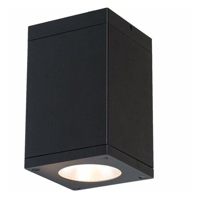 WAC Cube Arch 3000K 6 Inch Outdoor Ceiling Light in Black