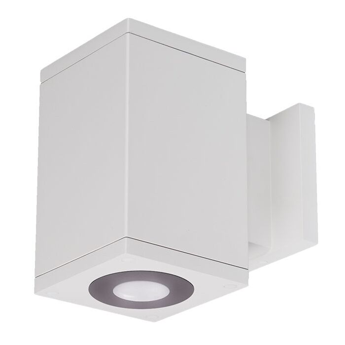 WAC Cube Arch 4000K 2 Light 7 Inch Outdoor Wall Light in White