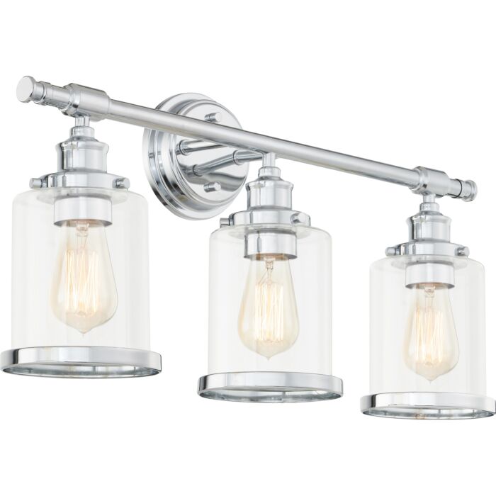 Dixie 3-Light Bathroom Vanity Light in Polished Chrome
