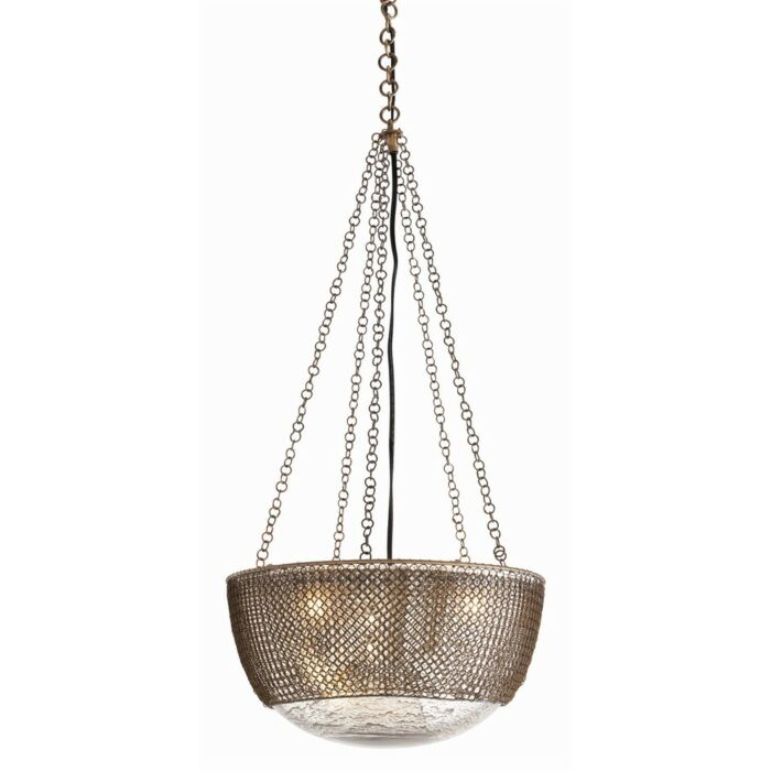Arteriors Laura Kirar 3 Light Pendant in Antique Brass