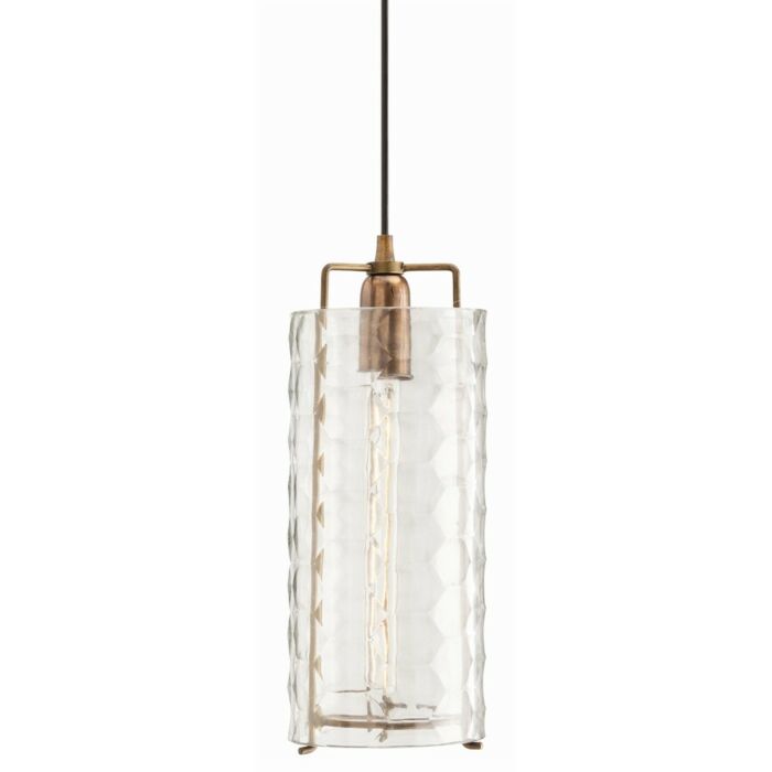 Arteriors Laura Kirar 6.5 Inch Clear Glass Pendant in Antique Brass