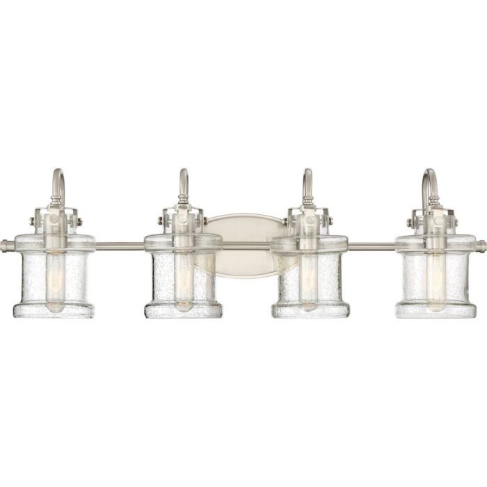 Quoizel Danbury 4 Light 10 Inch Bathroom Vanity Light in Brushed Nickel